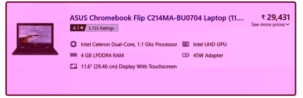 ASUS Chromebook Flip C214MA-BU0704 Laptop